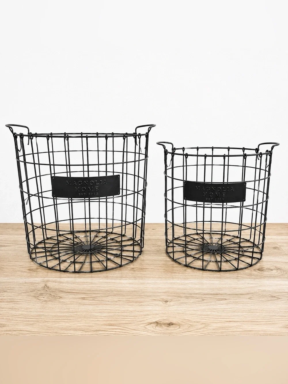 Magnolia Home **Set of 2** Black Wire Storage Baskets Hearth & Hand